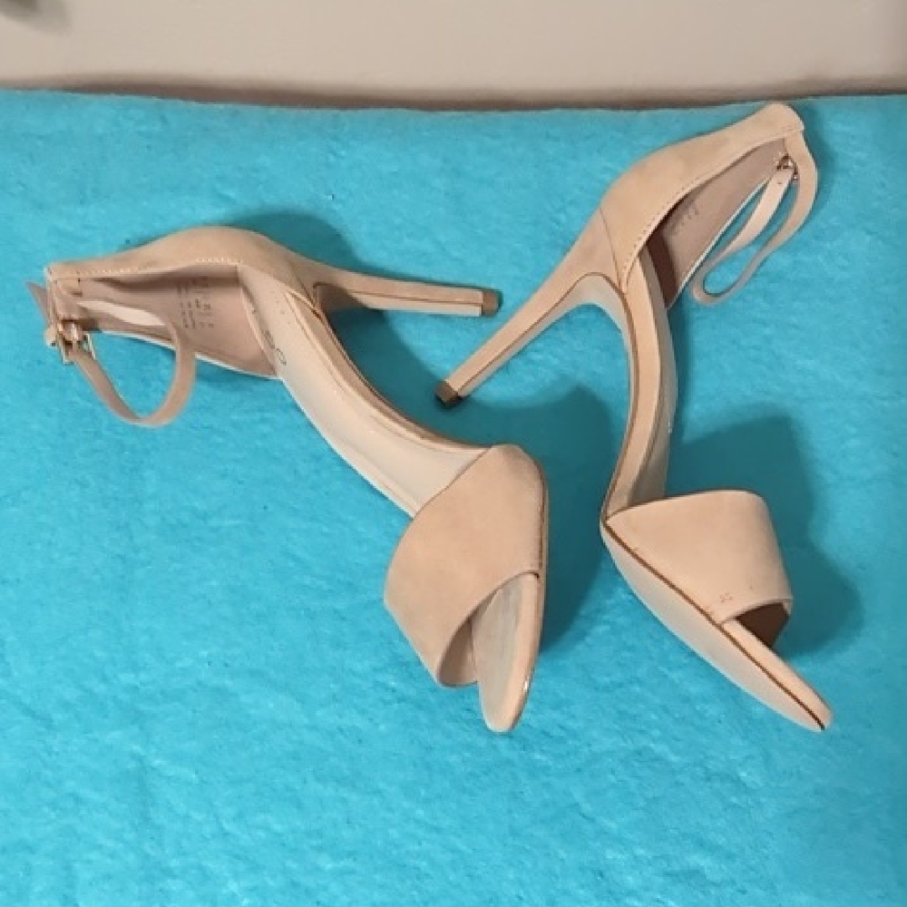 Aldo Beige Open-Toe Ankle-Strap Stiletto Heels - Picture 2 of 5